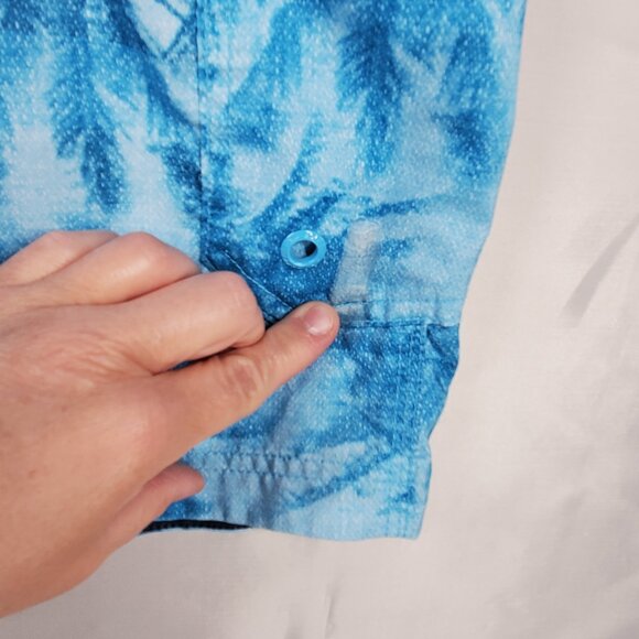 Speedo Board Short Palm Tree Graphic Blue Black Swim Trunk 3 Pockets Men Sz M - Picture 9 of 10